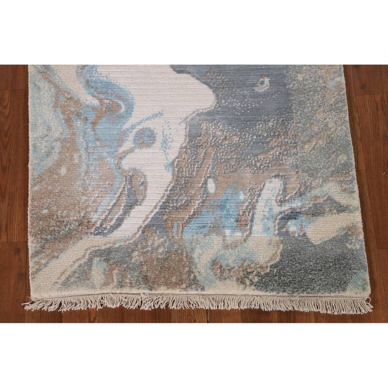 Modern Abstract Accent Rug Hand-Knotted Wool Carpet - 2'8"x 4'10"