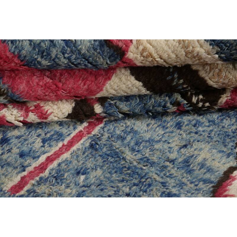 Tribal Geometric Oriental Moroccan Wool Area Rug Hand-knotted Carpet - 9'0" x 13'0"