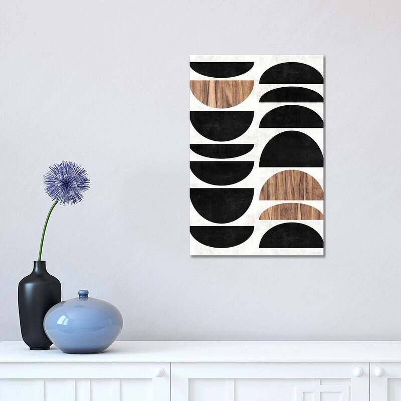 iCanvas "Mid-Century Modern Pattern No.7 - Concrete and Wood" by Zoltan Ratko Canvas Print - 18x12x1.5