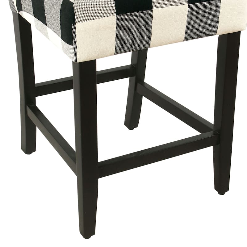 Porch & Den Minna Black/ Cream Plaid-upholstered Parsons Counter Chair - 24 inches