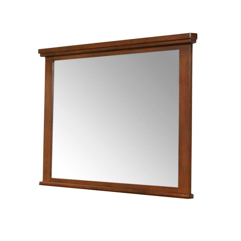Lan 40 x 47 Dresser Mirror, Rectangular Tempered Glass, Classic Brown
