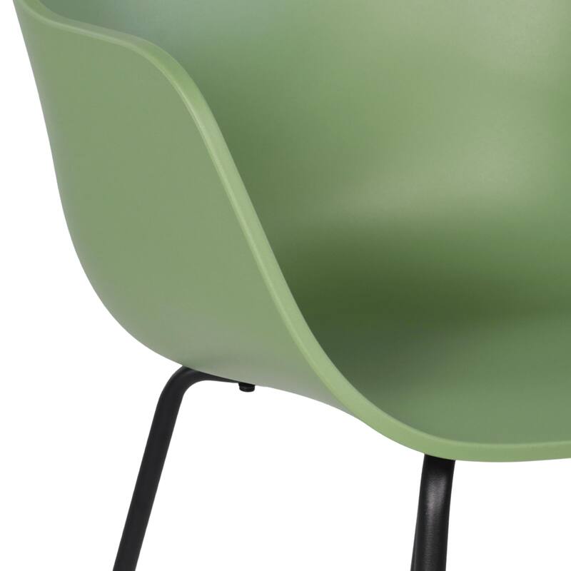 Furnish Theory Curve-K ML Indoor/Outdoor Dining Armchairs Arm Chairs w Polypropylene Shell & Powder-Coated Steel Legs (Set of 2)