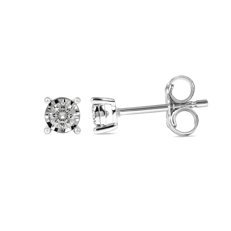1/20ct - 3/4ct TDW Diamond Stud Earrings in Silver for Women