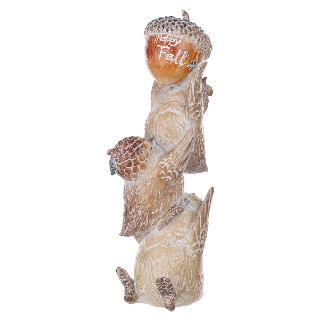 Set of 2 Stacking Bird "Happy Fall" Tabletop Figurines 9"