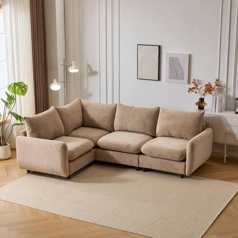 Christopher Knight Home - Evelyn Modern Modular Upholstery L-Shaped Sectional Sofa