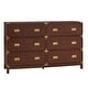 preview thumbnail 8 of 22, Kedric 6-Drawer Gold Accent Dresser by iNSPIRE Q Bold Espresso