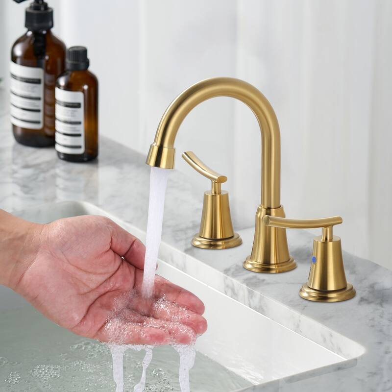 WOWOW 8 in. Widespread Double Handle Bathroom Sink Faucet