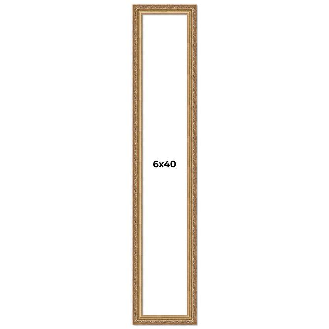 6x40 Frame Red Solid Wood Picture Frame