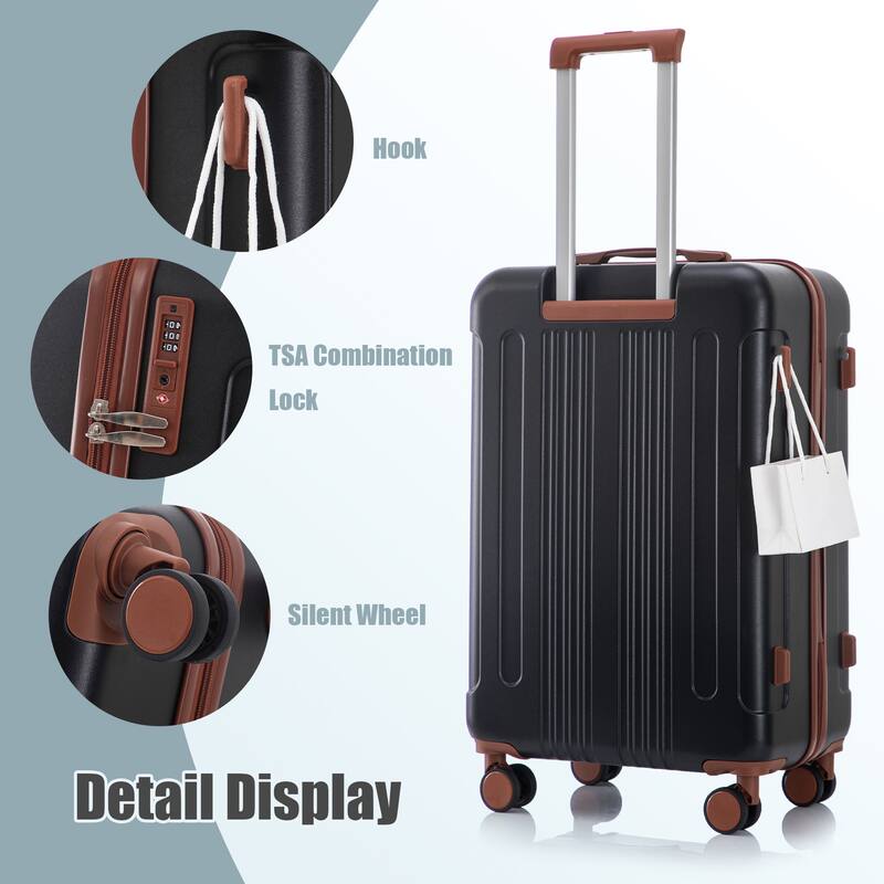 20"/24"/28" 3 pcs/set in ABS Spinner Wheel Luggage, Carry on Suitcase, Matching Color, TSA Combination Lock