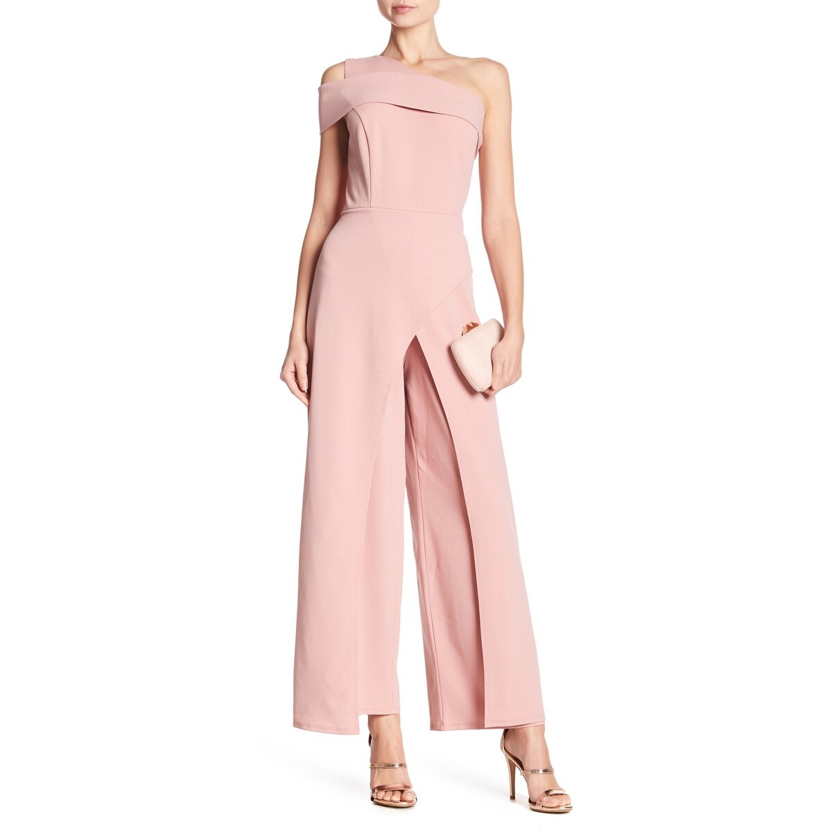 kay unger jumpsuit gown blush