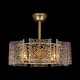 preview thumbnail 9 of 12, 23.2 in. 4-Light Modern Gold Drum Ceiling Fan with Textured Glass Shade - 23.23 in. W x 7.87 in. H