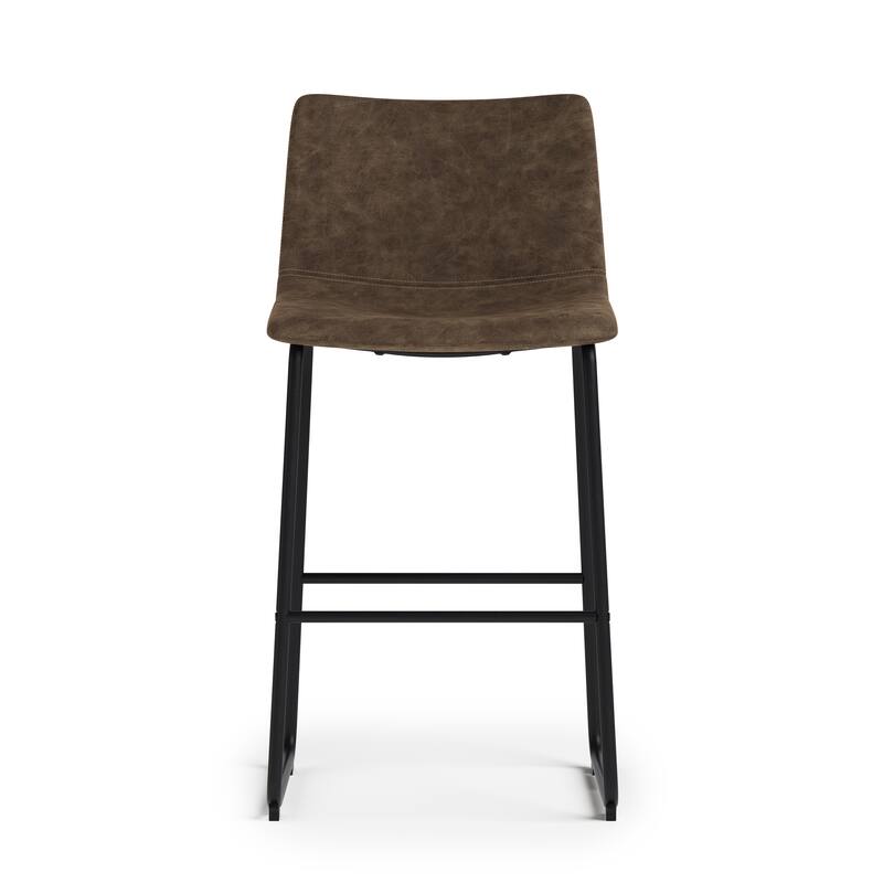 WYNDENHALL Adrienne Mid Century Modern Bar Stool (Set of 2) - 21.53" D x 19.49" W x 39.37"H