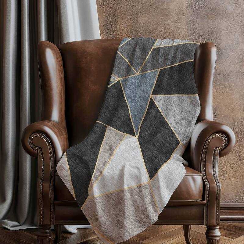 Premium Machine Washable Modern Contemporary Sherpa Throw Blanket