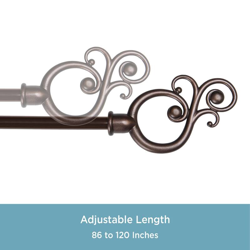 Kenney Valencia 5/8" Standard Decorative Window Curtain Rod