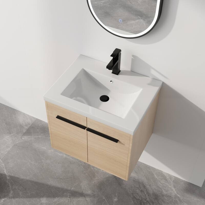 ARTCHIRLY 16/20/24/30/36 Inch Bathroom Vanity With Sink, Floating Bathroom Vanity With Soft Close Door