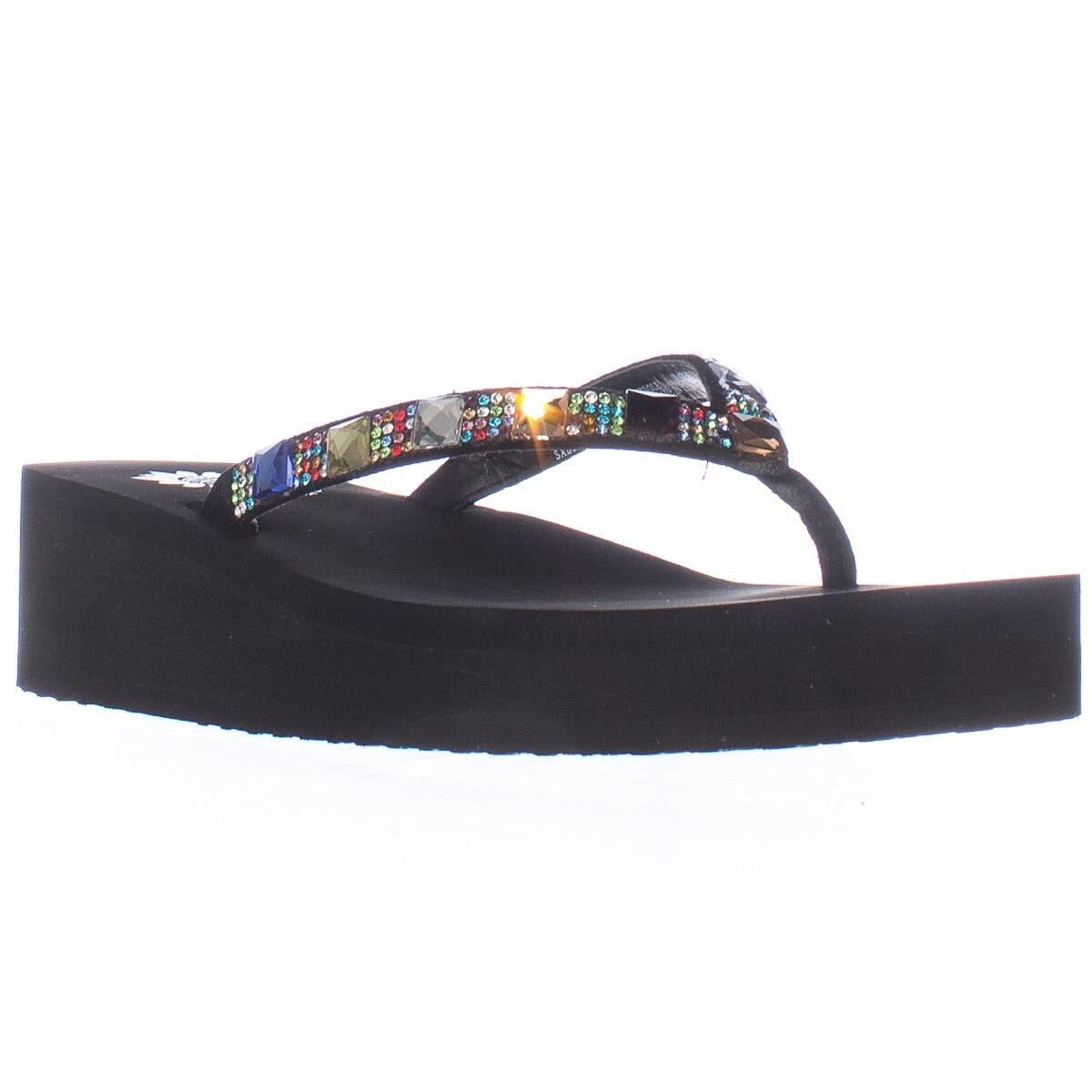 yellow box jeweled sandals