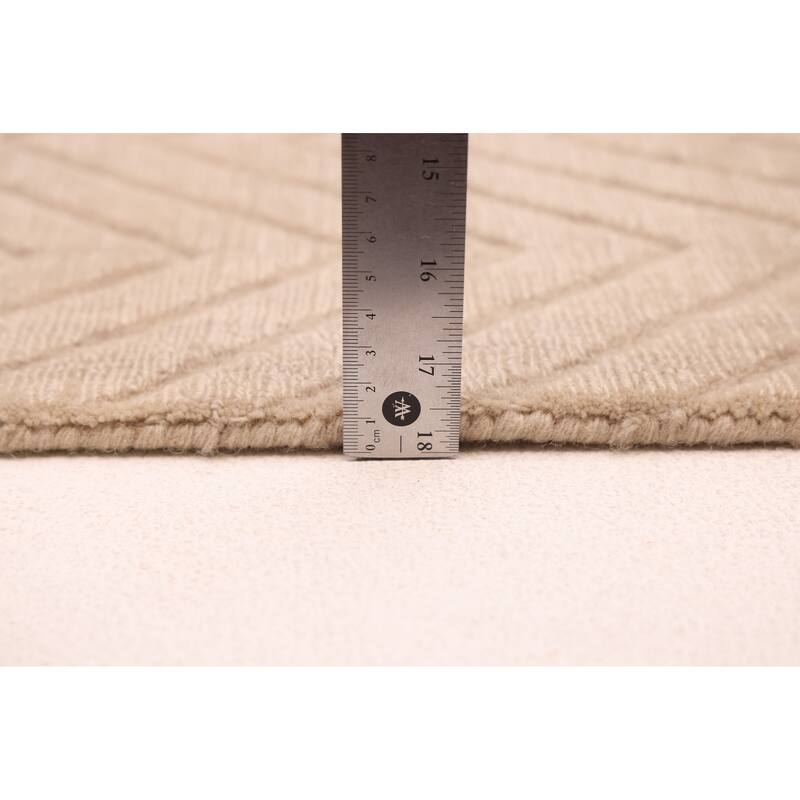 ECARPETGALLERY Hand Loomed Kashkuli Gabbeh Light Khaki Wool Rug - 6'8 x 9'7