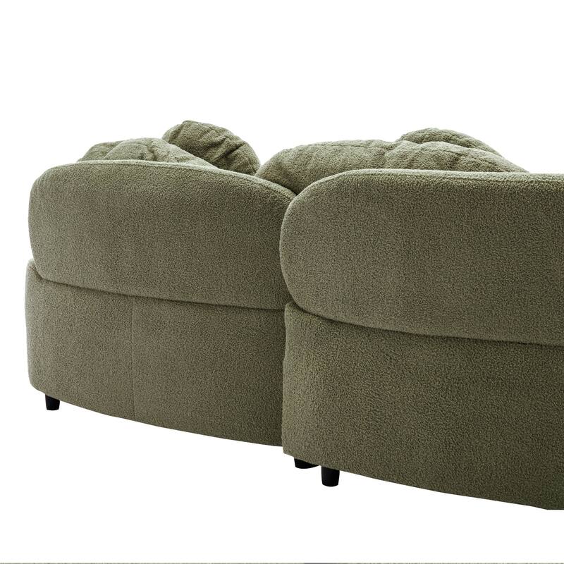 103.5" Lamb Velvet Armless Sofa with 6 Pillows and Floating Design