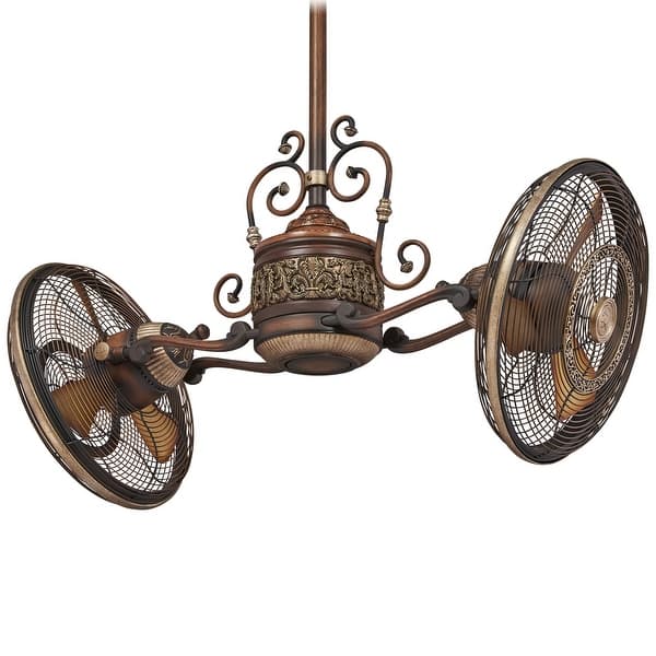 slide 2 of 4, Minka Aire Traditional Gryo Belcaro Walnut 6 Blade LED Ceiling Fan