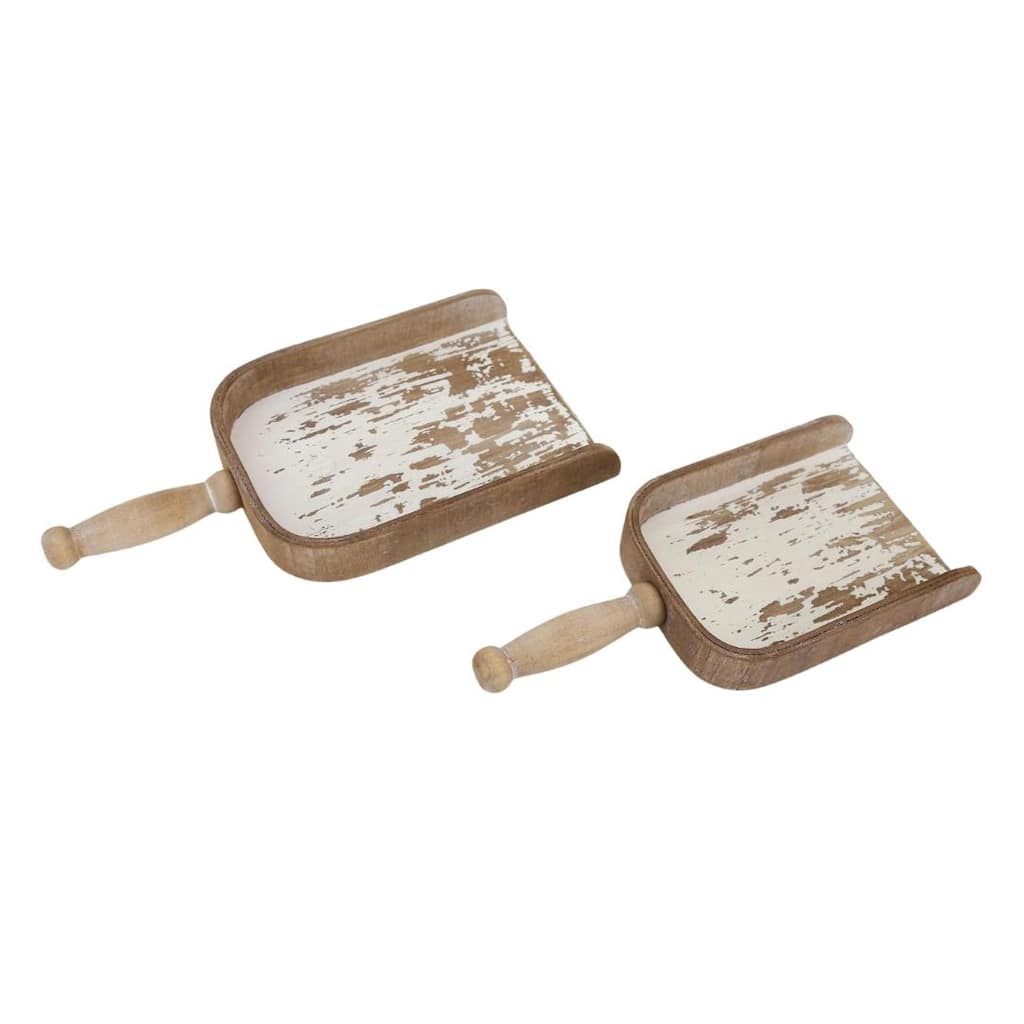 Transpac Wood Rustic Scoops Set of 2 Home Decorations Spring