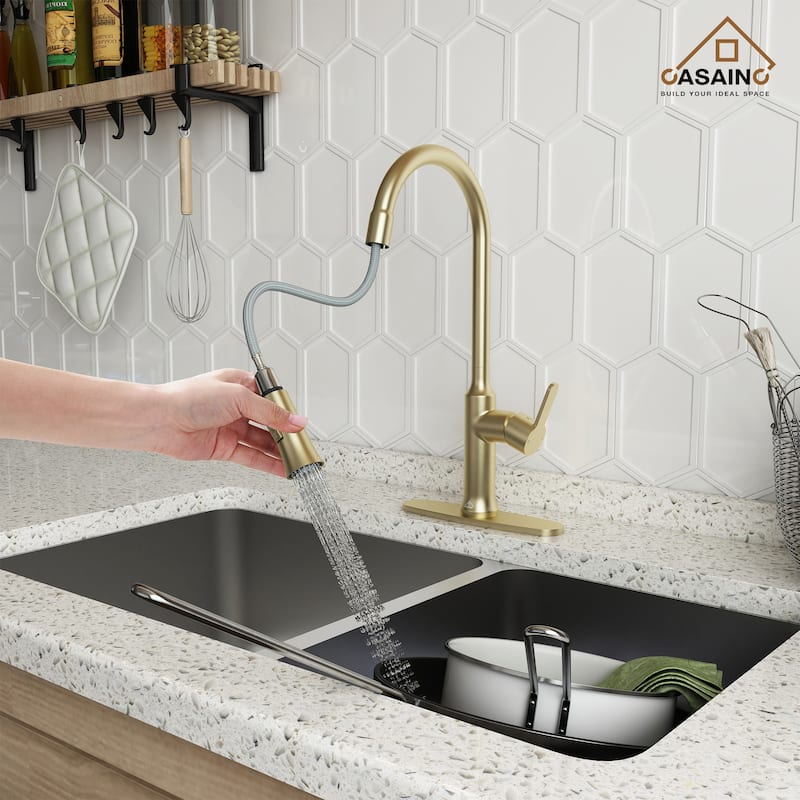 Single Handle Pull Down Sprayer Kitchen Faucet