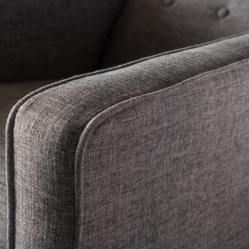 Mervynn Mid-Century Modern Button Tufted Fabric Recliner by Christopher Knight Home