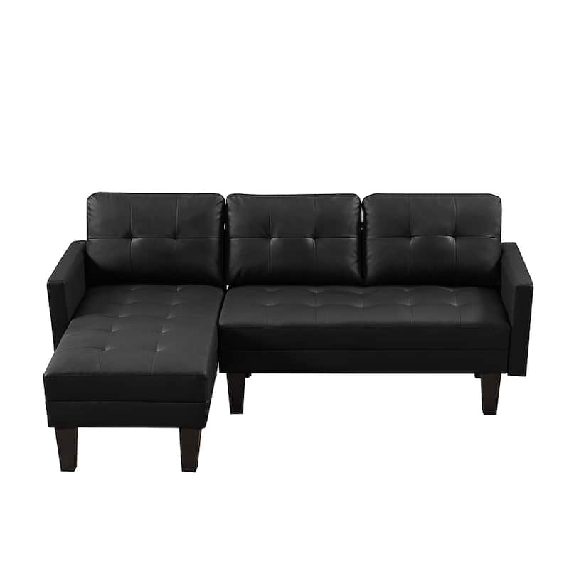 Faux Leather Sectional sofa bed , Lshape Sofa Chaise Lounge with