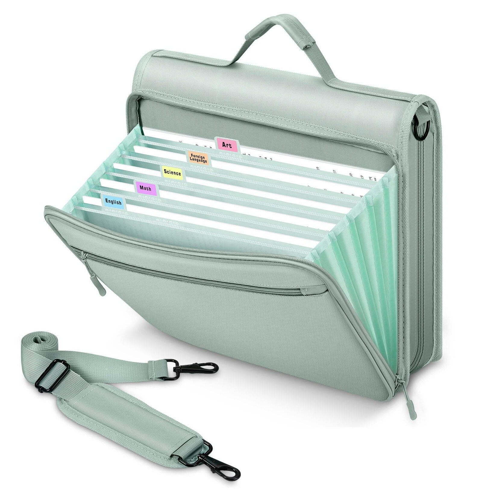 Portable Accordion File Organizer with 3-Ring Binder, Oxford