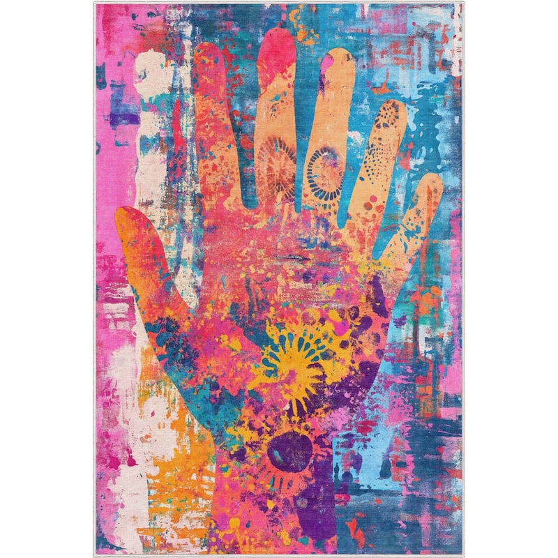 Well Woven Apollo Abstract Aurora Bloom Modern Abstract Area Rug