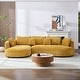 preview thumbnail 59 of 59, Contempory Curved L-Shaped Sectional Sofa with Chaise – Extra Wide White Upholstered Luxury Lounge