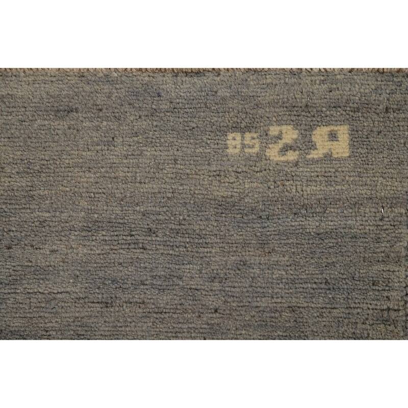 Modern Stripe Gabbeh Oriental Rug Hand-Knotted Wool Carpet - 2'8"x 4'0"