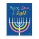 preview thumbnail 7 of 10, Stupell Peace Love & Light Casual Holiday Hanukkah Menorah Wood Wall Art, Design by Jess Baskin - Blue 13 x 19