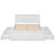 preview thumbnail 7 of 12, Queen Size Durable Pine Wooden Platform Bed Frame with 4-Storage Drawers, Support Legs and Headboard, Easy to Assemble, White