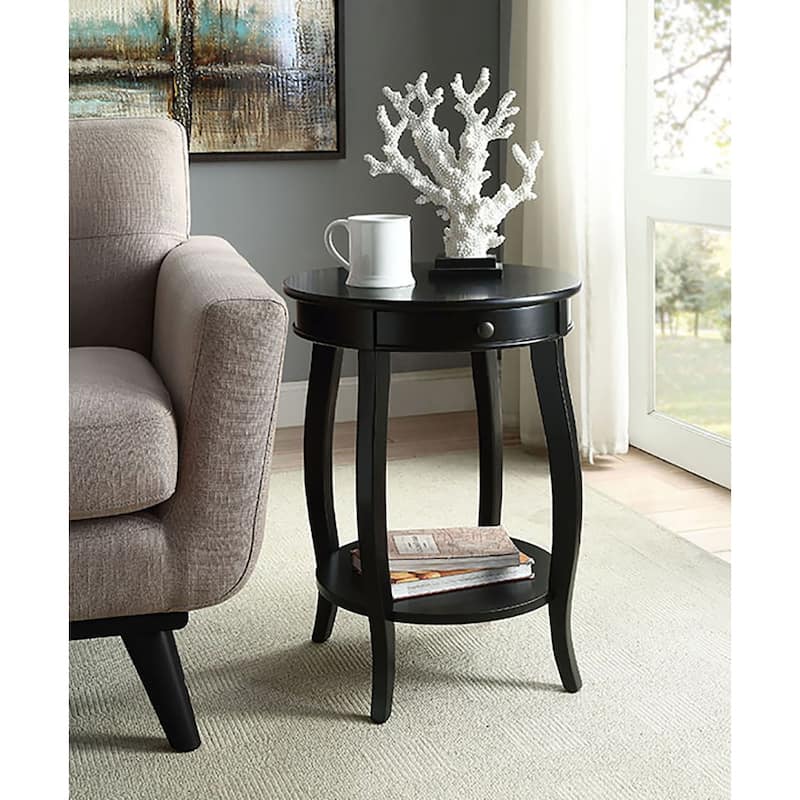 Willa End Table with 1-Drawer - Black