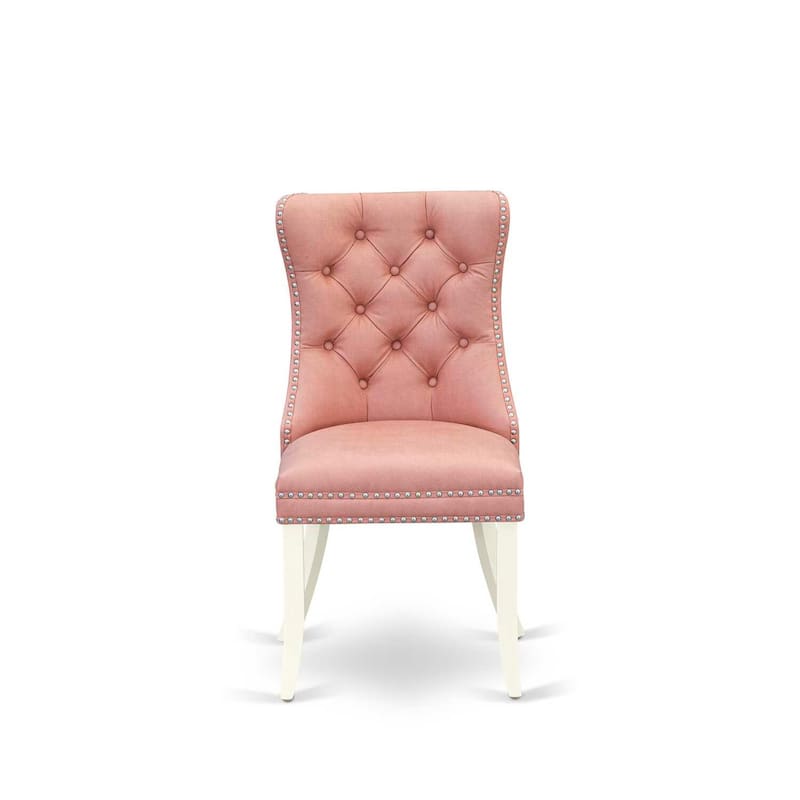 Parson Dining Chairs Set of 2 - Upholstered Kitchen Chairs with Nailhead Trim - Modern Beige Red Accent Chairs
