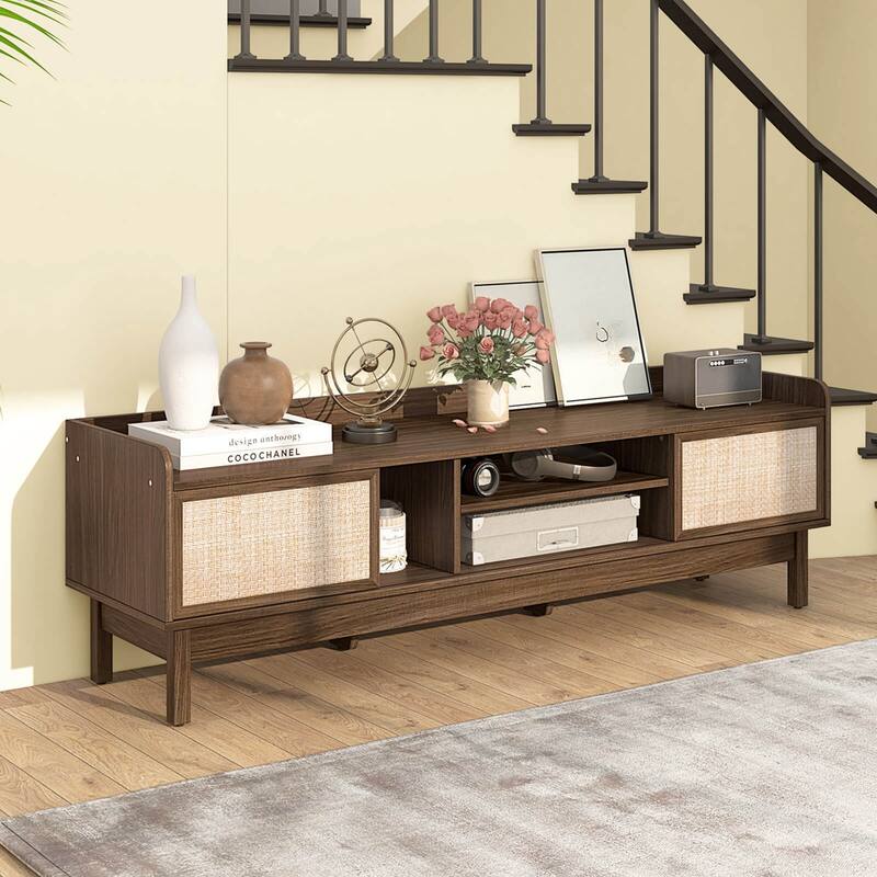 Costway Wooden TV Stand for TVs up to 65" with Storage Adjustable - See Details