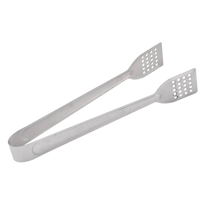 Household Bakery Metal Bread Salad Dessert Buffet Food Mixing Tong - Silver - 8.5" x 1.4" x 0.9"(L*W*T)