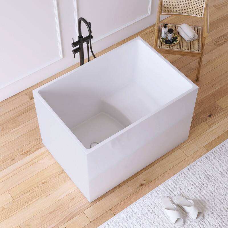 MEDUNJESS 39'' Acrylic Freestanding Bathtub Soaking Tubs