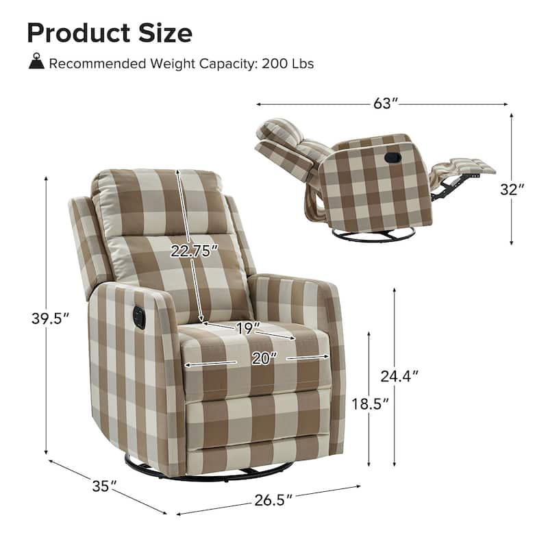 Diana Modern Polyester 360-degree Swivel Rocker Recliner Set of 2 by HULALA HOME