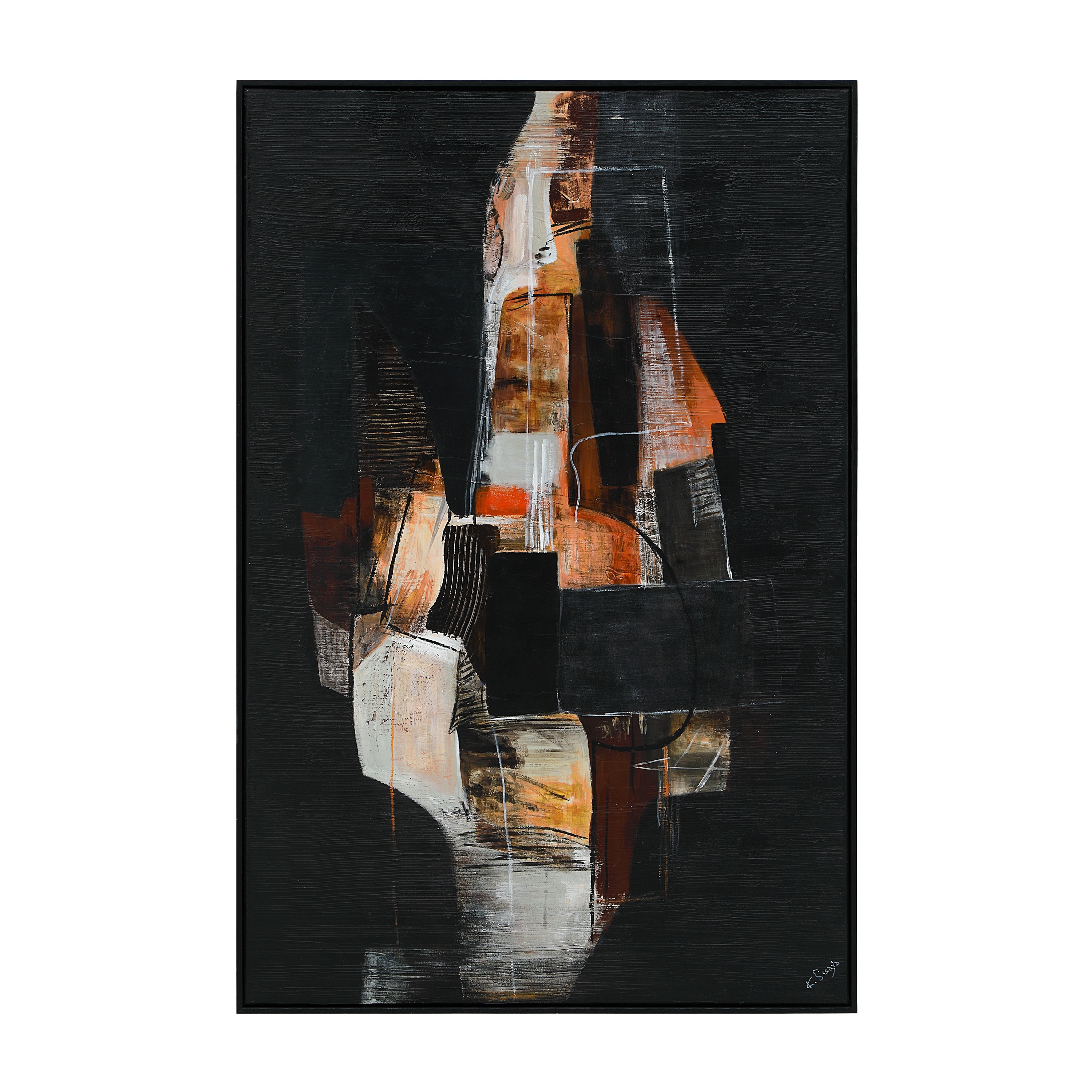 Renwil Nocturne 40" Wide Canvas Art with Wood Frame, Black