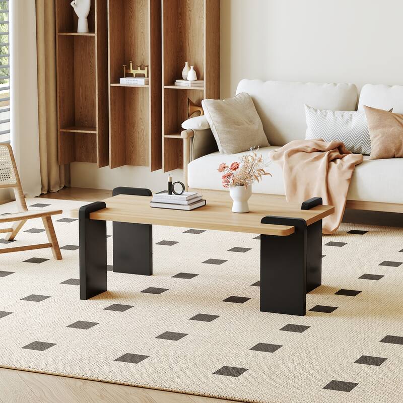 Center Table Coffee Table Side Table for Living Room, Natural Wood Cocktail Table Dining Table Sofa Table