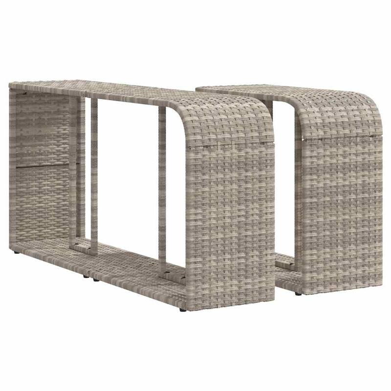 vidaXL 10 Piece Garden Sofa Set with Cushions Grey Poly Rattan - 25.79 x 24.41 x 27.17