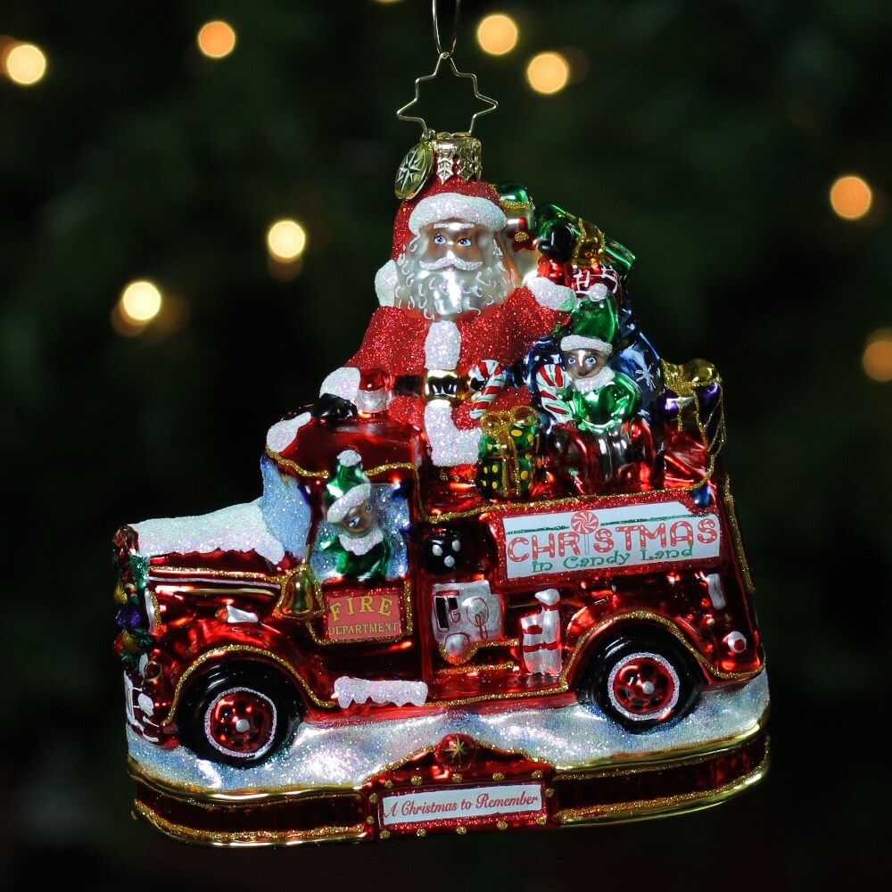 Shop 6 Christopher Radko Festive Fire Truck Fun Glass Christmas