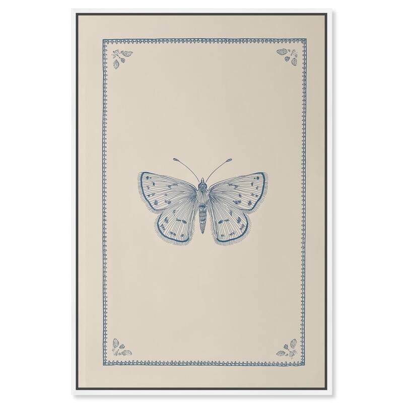 Blue Butterfly II Canvas by Art Remedy - White - 20" x 30"