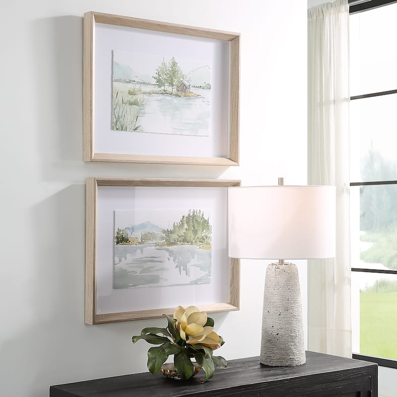 Uttermost Serene Lake Framed Prints, Set Of 2