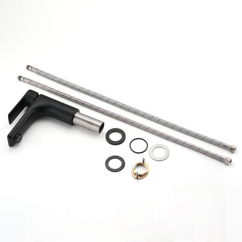 Single Handle Bathroom Sink Faucet with Ceramic Valve Core and Aerator, Rust Proof, Anti Fingerprint, Splash Proof, Silent