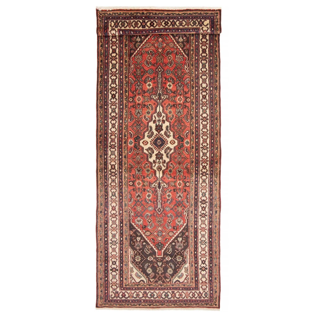 ECARPETGALLERY Hand-knotted Andelz Red Wool Rug - 3'5 x 9'8