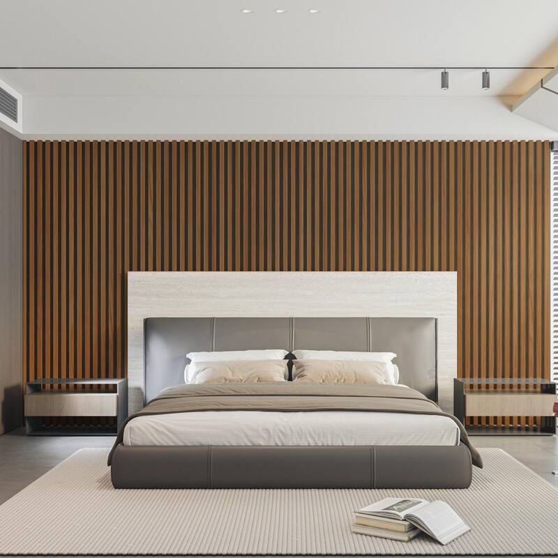 4 Panels 93"x12" MDF Slat 3D Wall Paneling Cover 31 Sq.Ft. - N/A