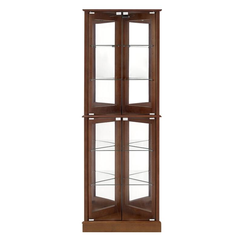 Lighted Display Cabinet with Adjustable Glass Shelves (No E26 Bulb)