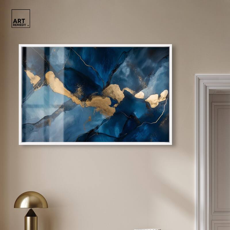 Dark Texture Golden Touch I Shadowbox by Art Remedy
